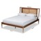 Baxton Studio Jamila Modern Transitional Walnut Brown Finished Wood and Synthetic Rattan Platform Bed-Full 194-11510-ZORO - alternate 5